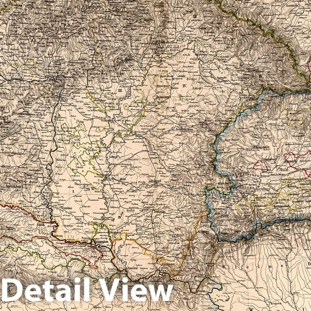 Historic Map : Hungary, Balkan PeninsulaDas Konigreich Ungarn mit seinen Nebenl?dern und Galizien 1866 , Vintage Wall Art