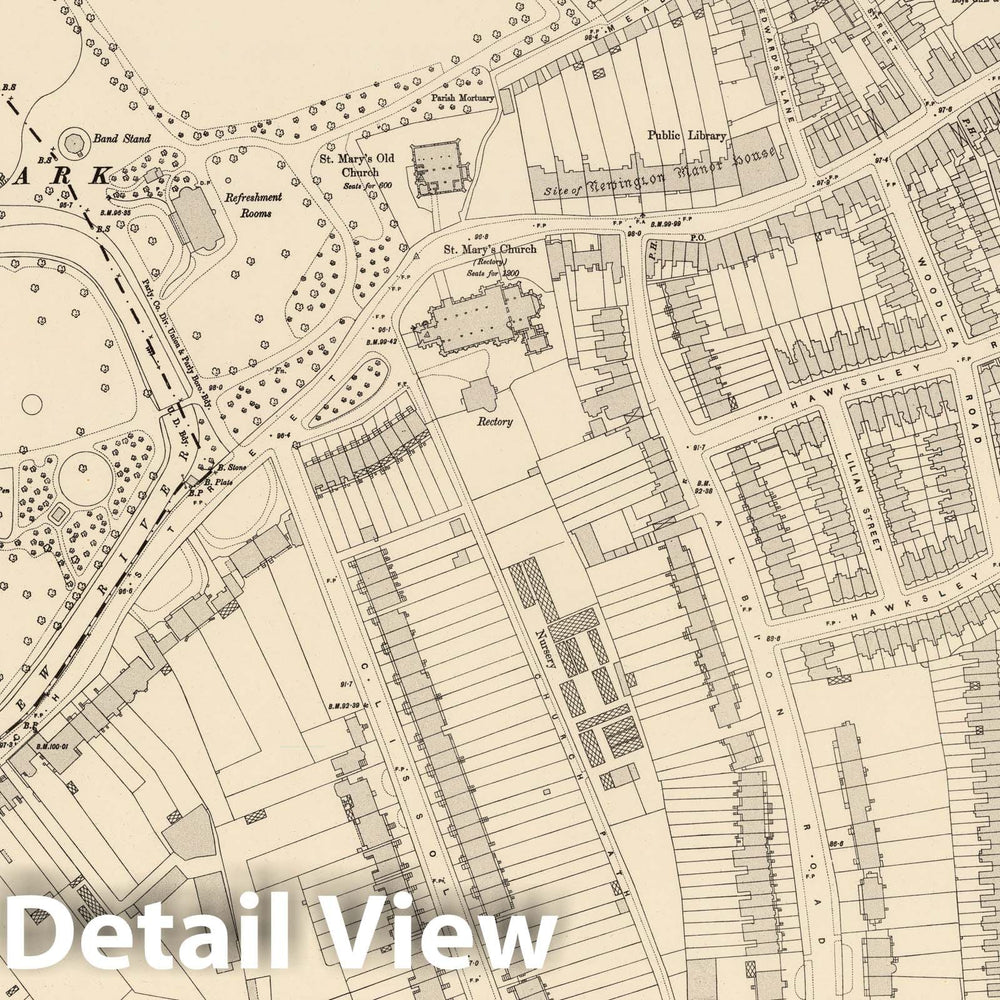 Historic Map : London (England), City Atlas Map, London Sheet III.86 1895 - Vintage Wall Art