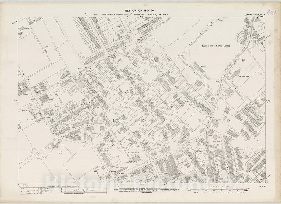 Historic Map : London (England), City Atlas Map, London Sheet IV.71 1895 - Vintage Wall Art