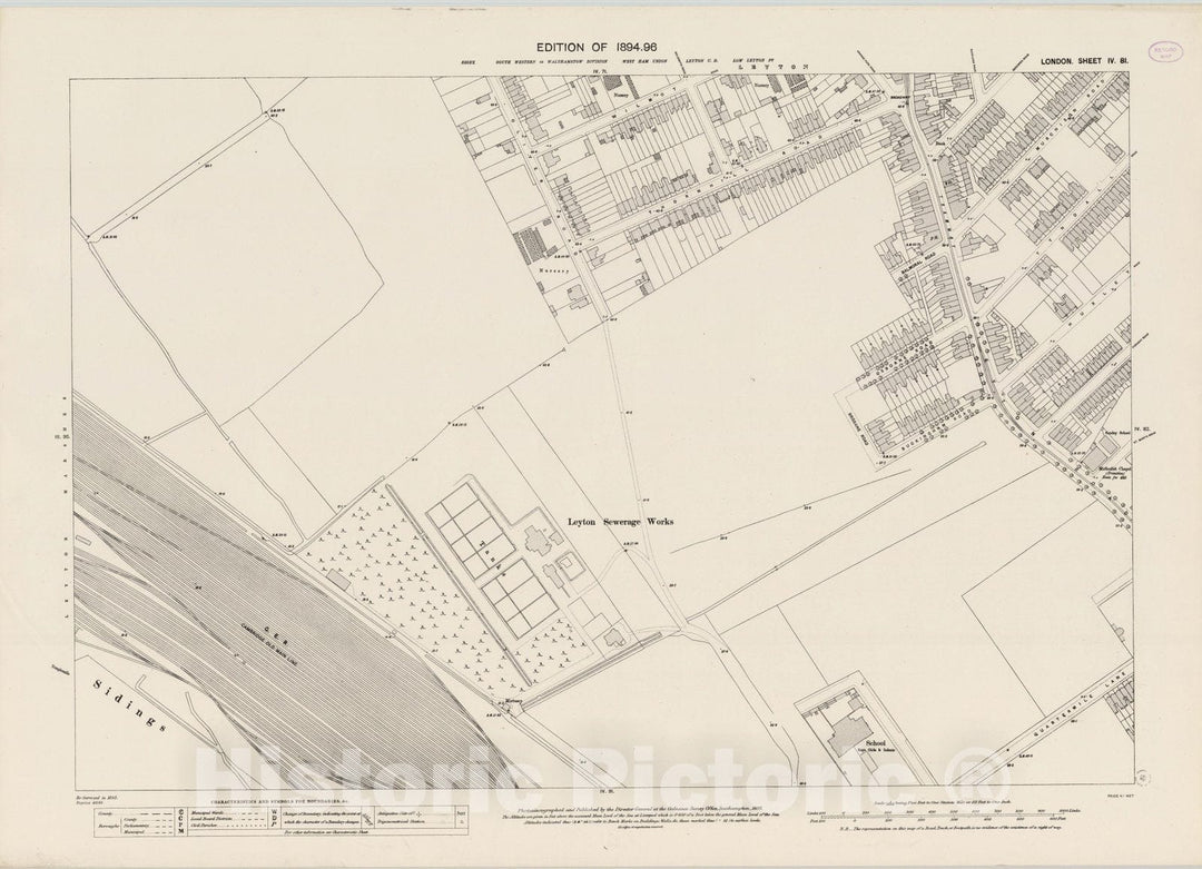 Historic Map : London (England), City Atlas Map, London Sheet IV.81 1895 - Vintage Wall Art