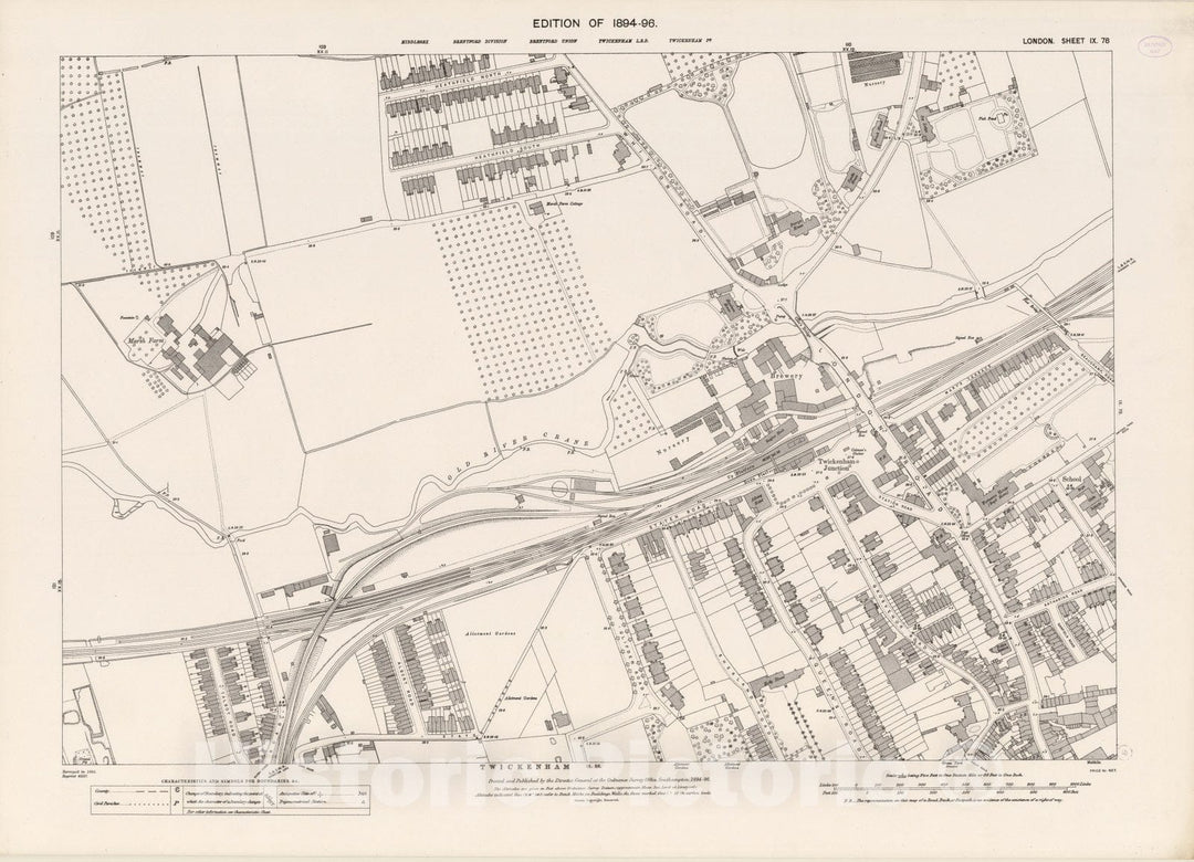 Historic Map : London (England), City Atlas Map, London Sheet IX.78 1896 - Vintage Wall Art