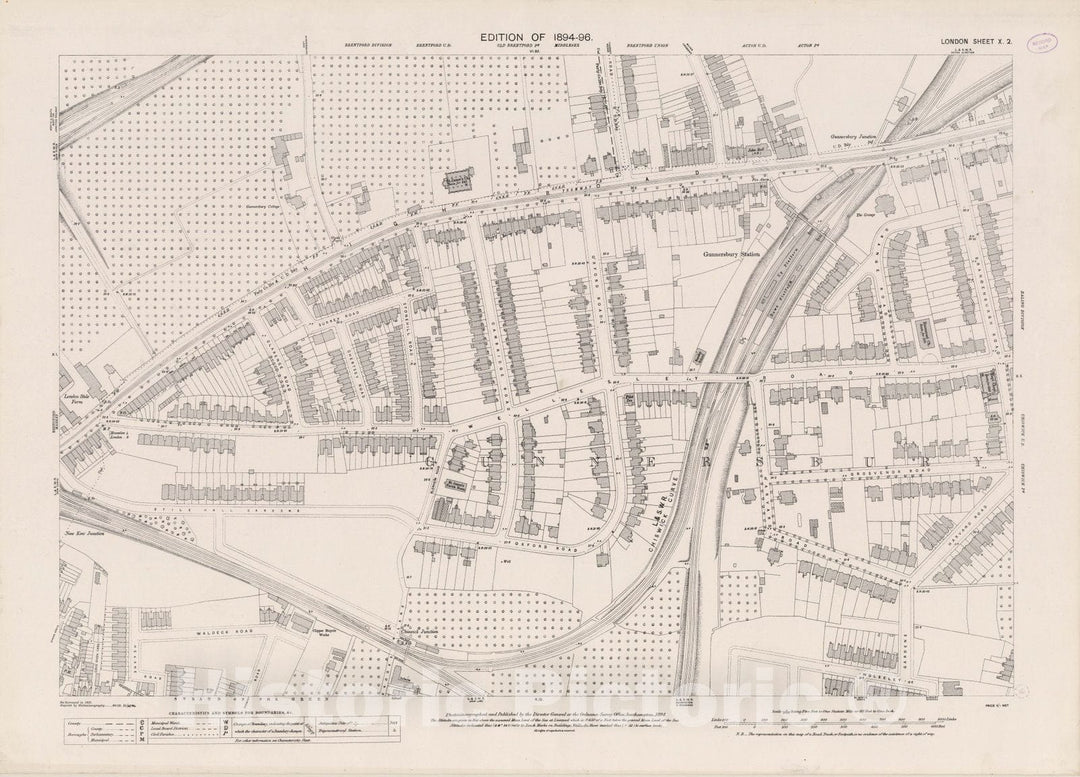 Historic Wall Map : London (England), City Atlas Map, London Sheet X.2 1894 - Vintage Wall Art