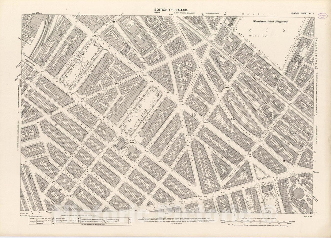 Historic Map : London (England), City Atlas Map, London Sheet XI.2 1895 - Vintage Wall Art