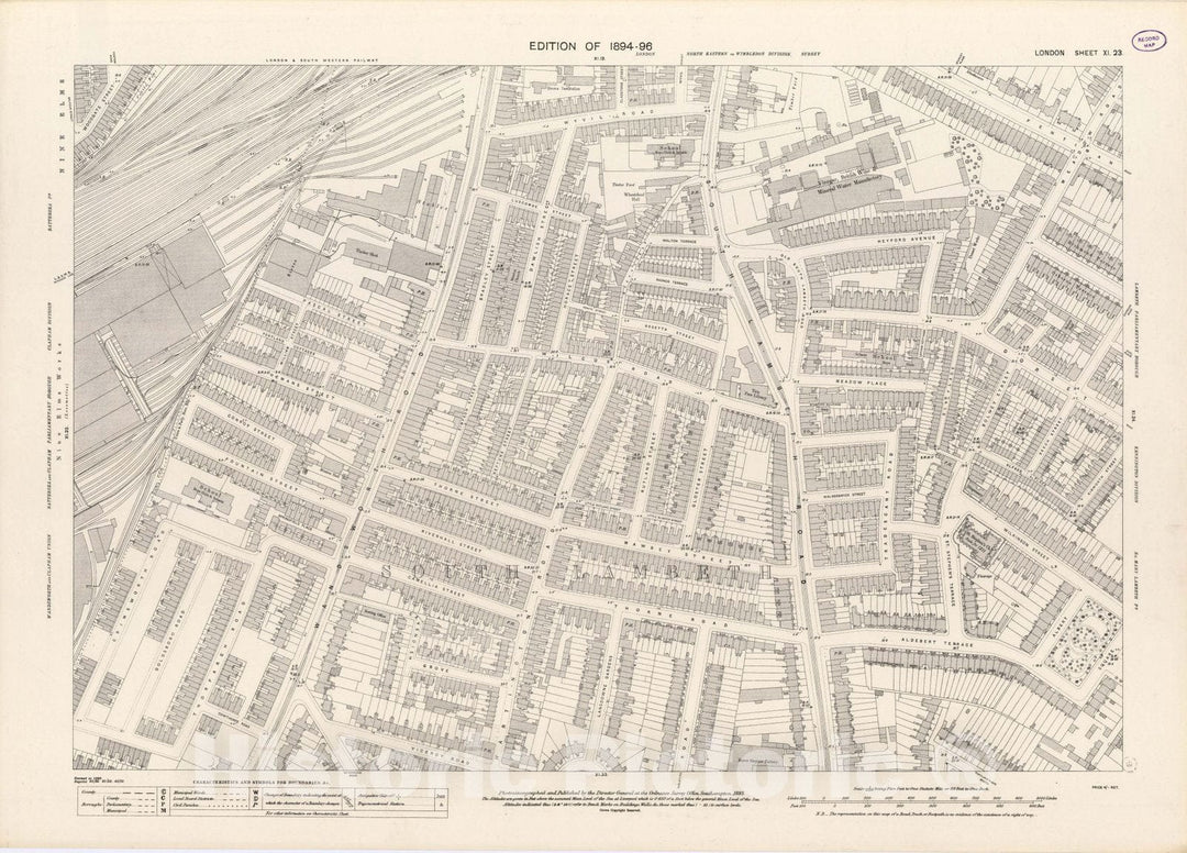 Historic Map : London (England), City Atlas Map, London Sheet XI.23 1895 - Vintage Wall Art