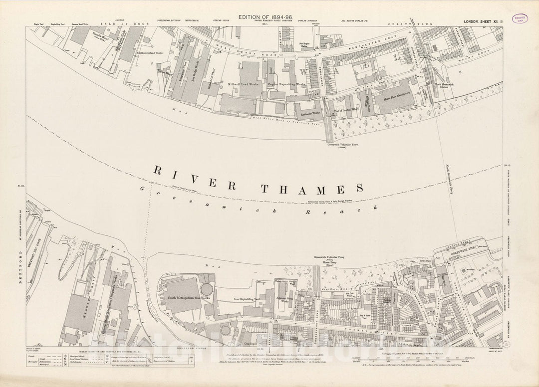 Historic Map : London (England), City Atlas Map, London Sheet XII.11 1896 - Vintage Wall Art