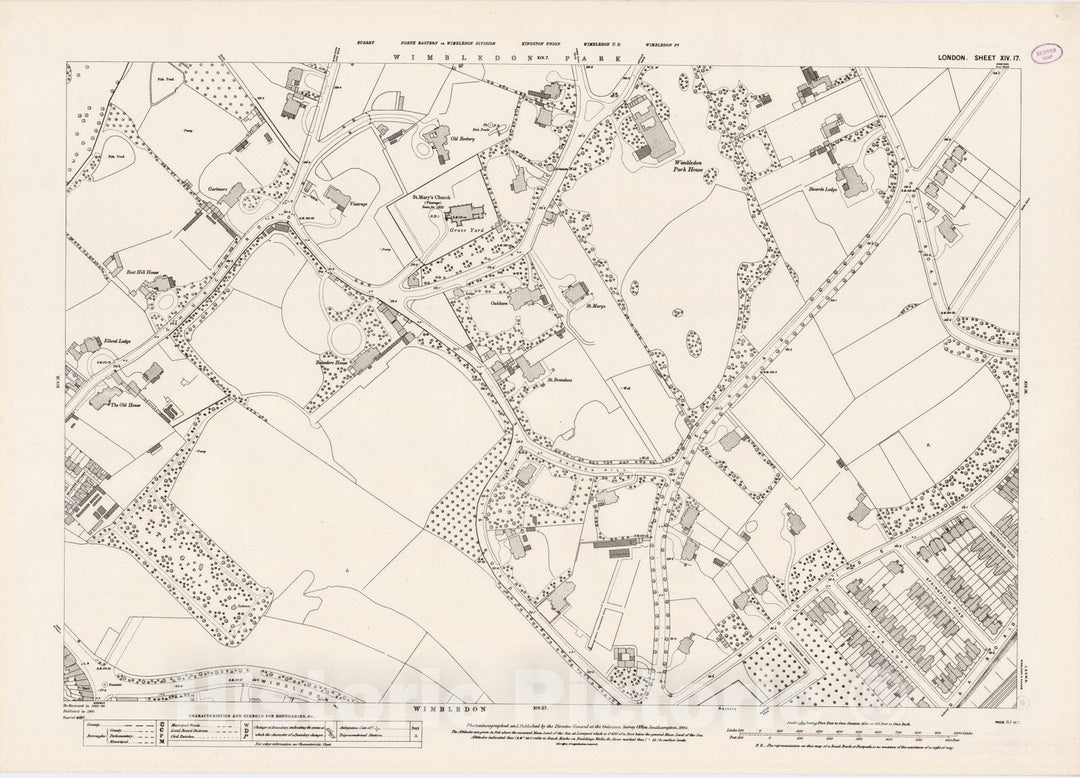 Historic Map : London (England), City Atlas Map, London Sheet XIV.17 1895 - Vintage Wall Art