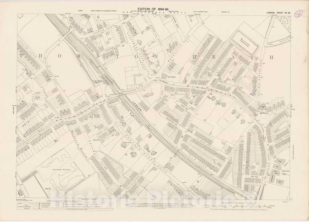 Historic Map : London (England), City Atlas Map, London Sheet XV.65 1895 - Vintage Wall Art