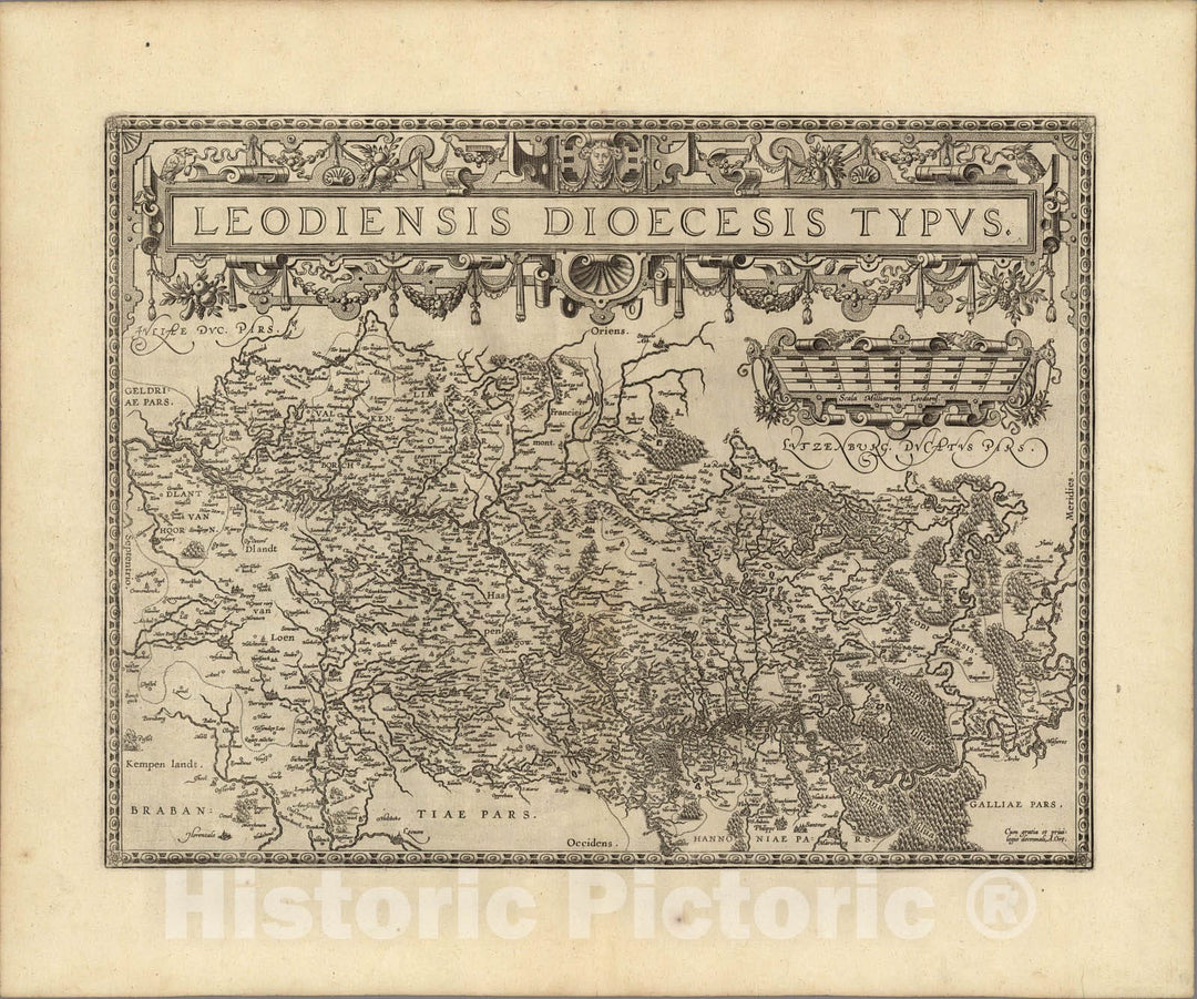 Historic Map : Netherlands,(44) Leodiensis Diocesis Typus. 1608 , Vintage Wall Art