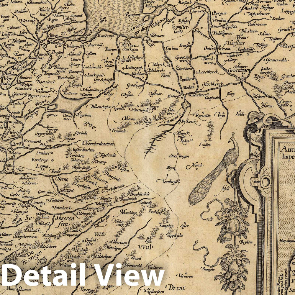 Historic Map : Netherlands,(54) Frisia Occidentalis. 1579 , Vintage Wall Art