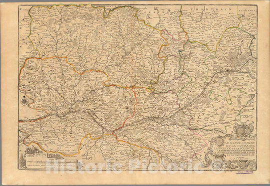 Historic Map : France,Le Maine, L'Anjou et La Touraine, La Beauche et La Sologne 1725 , Vintage Wall Art