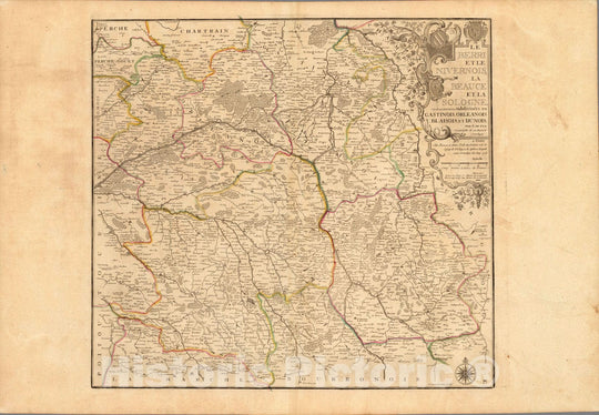 Historic Map : France,Le Berri et Le Nivernois, La Beauce et La Sologne 1713 , Vintage Wall Art