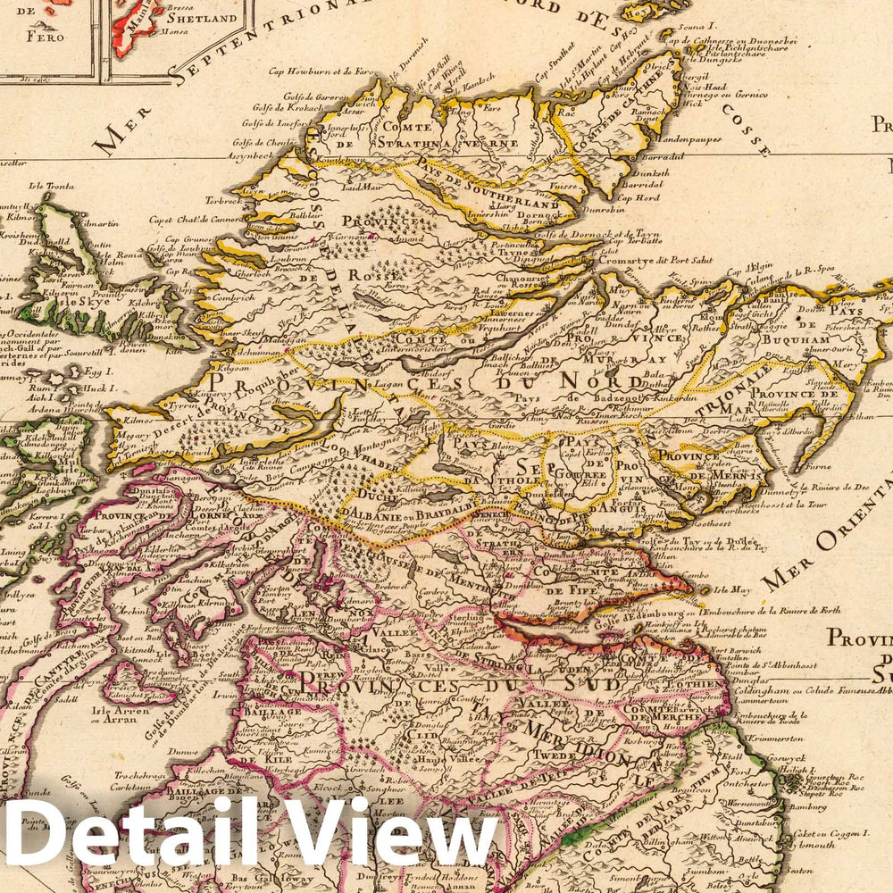 Historic Map : Scotland,Royaume D Ecosse. 1705 , Vintage Wall Art