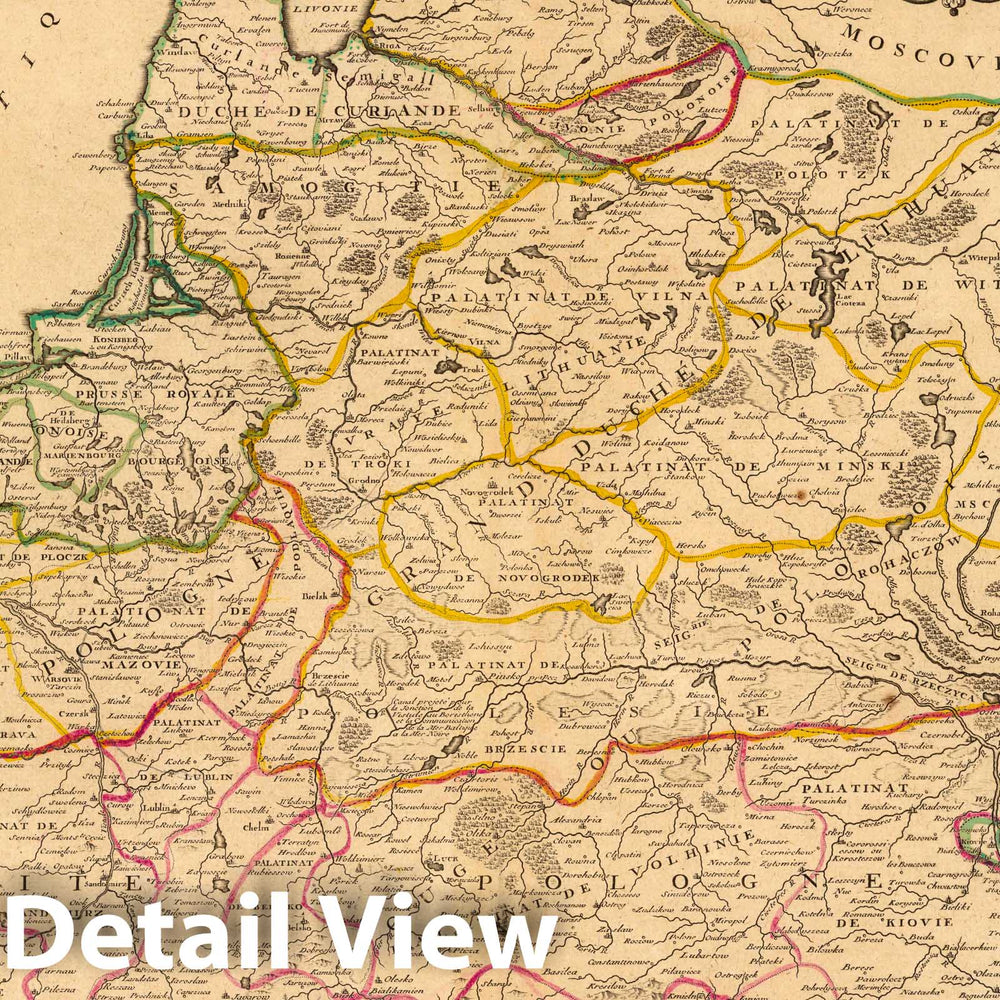 Historic Map : Poland,Les Etats de La Couronne de Pologne. 1736 , Vintage Wall Art