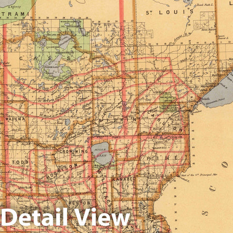 Historic Map : State of Minnesota 1876 - Vintage Wall Art