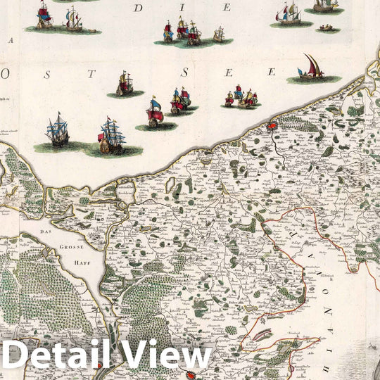 Historic Map : Poland, Pomerania,34. Pomeraniae Citerioris et Ulderioris. 1740 , Vintage Wall Art