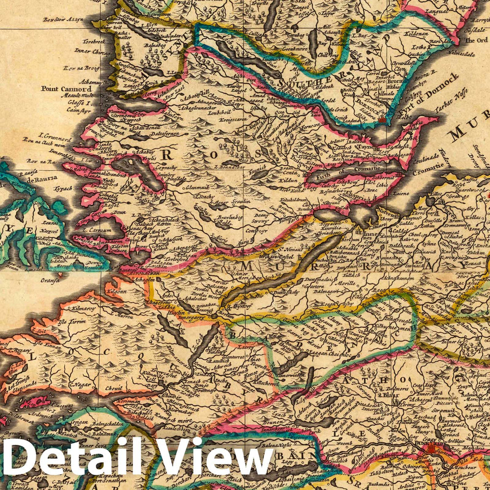 Historic Map : Scotland,Le Royaume D'Escosse. 1708 , Vintage Wall Art