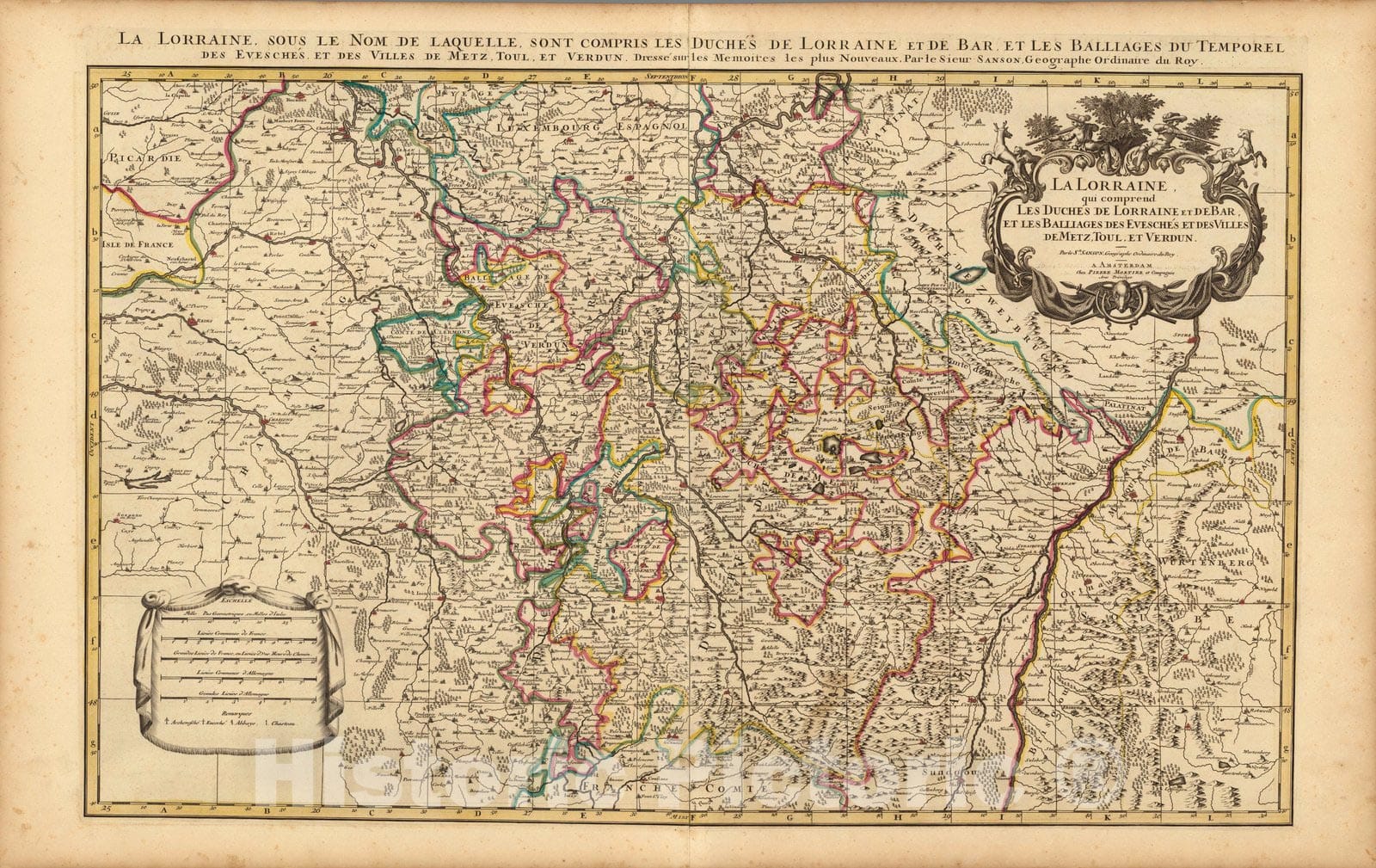 Historic Map : Lorraine , FranceLa Lorraine. 1708 , Vintage Wall Art