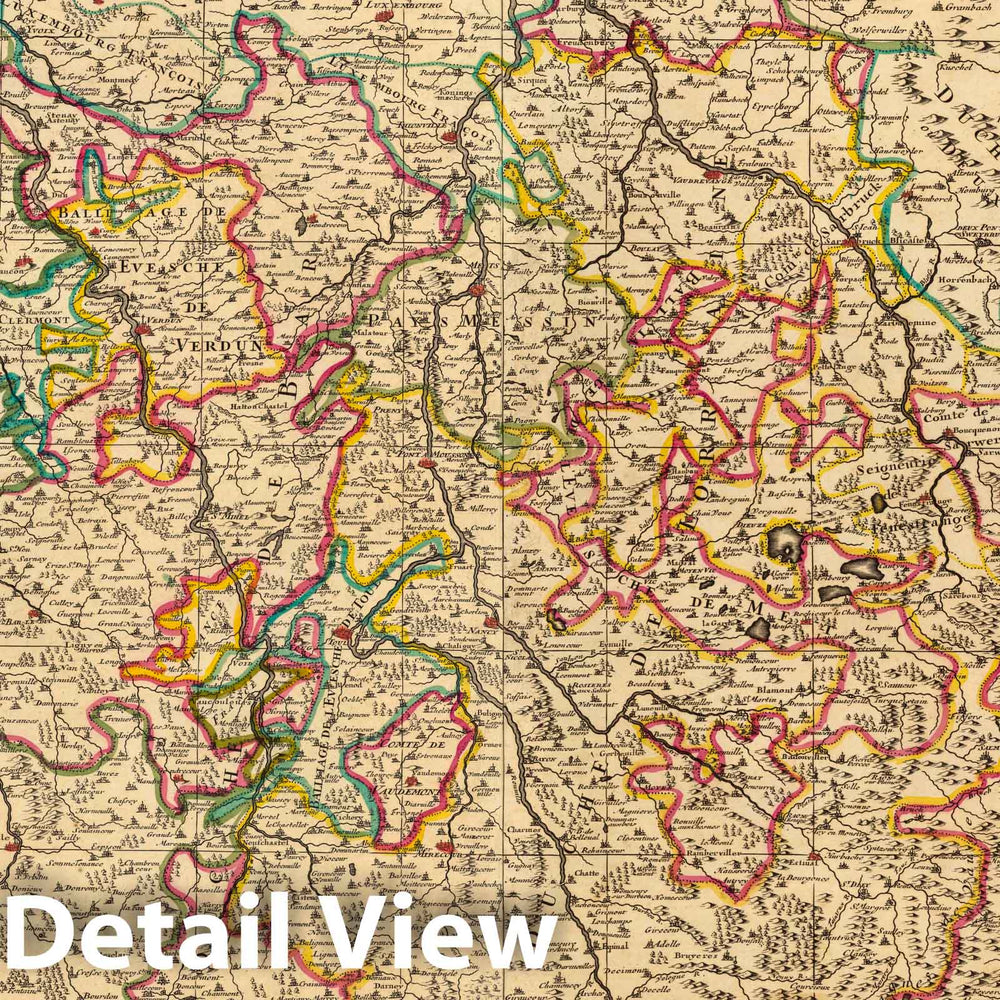 Historic Map : Lorraine , FranceLa Lorraine. 1708 , Vintage Wall Art