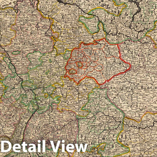 Historic Map : Germany, Central EuropeL'Empire d'Allegmagne. 1708 , Vintage Wall Art