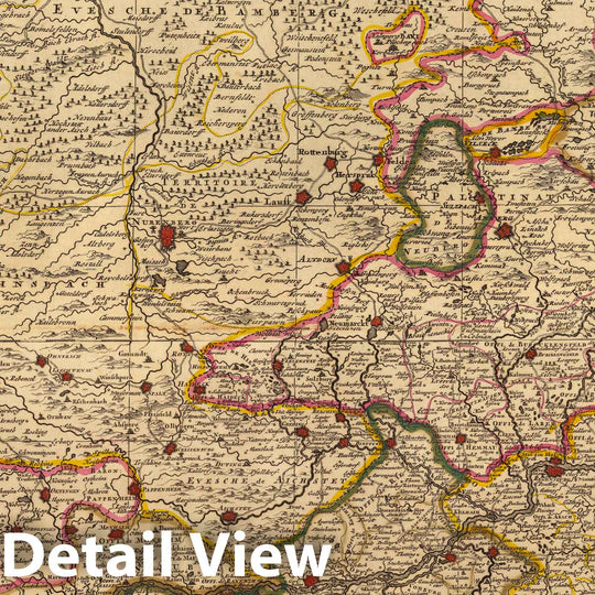 Historic Wall Map : Bavaria , GermanyTheatre de la Guerre en Baviere &c. 1708 , Vintage Wall Art