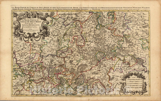 Historic Map : Haut Rhein , FranceLa Basse Partie du Cercle du Haut Rhein. 1708 , Vintage Wall Art