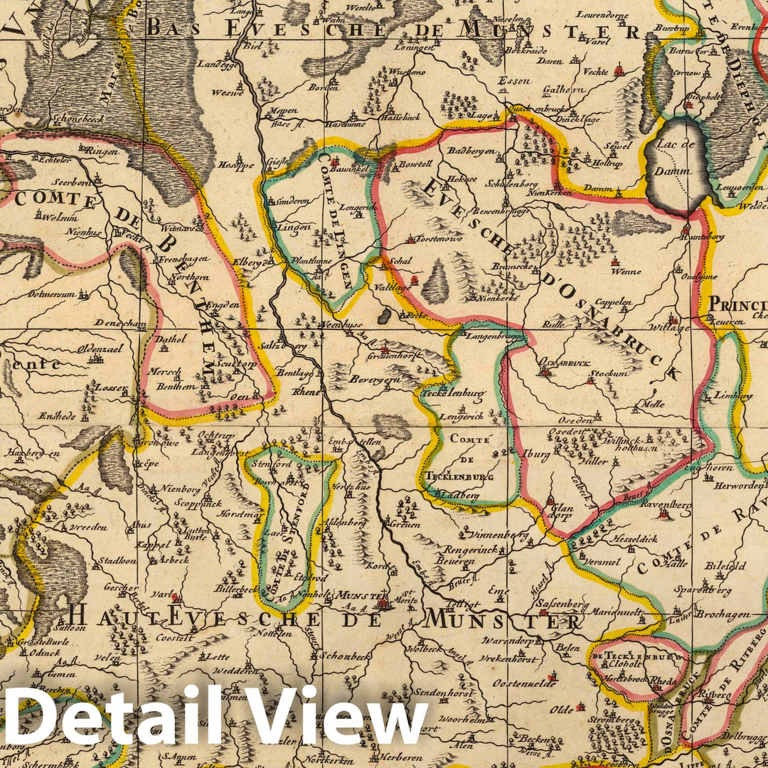 Historic Map : Westphalia , GermanyLe Cercle de Westphalie. 1708 , Vintage Wall Art