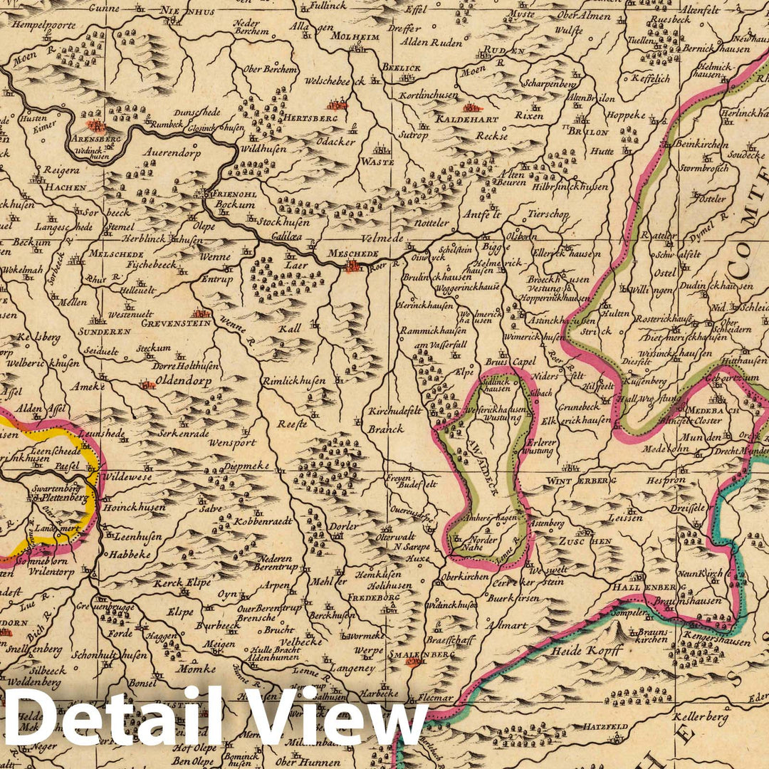 Historic Map : Westphalia , GermanyLe Duche de Westphalie. 1708 , Vintage Wall Art