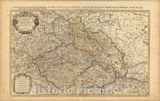 Historic Map : Czech Republic,Estats de la Couronne de Boheme. 1708 , Vintage Wall Art