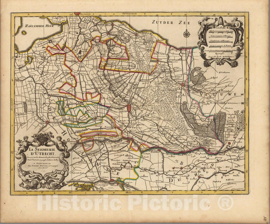 Historic Wall Map : Utrecht (Netherlands)La Seigneurie d'Ultrecht. 1708 , Vintage Wall Art