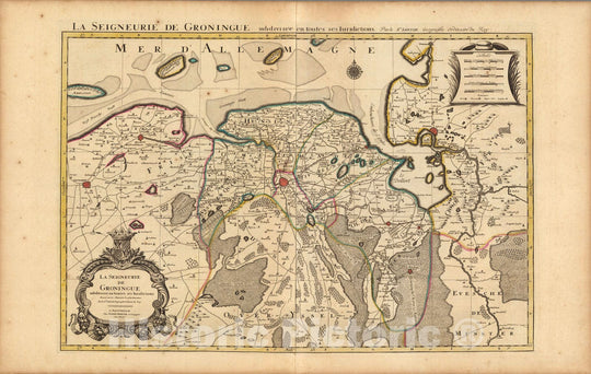 Historic Map : Groningen (Netherlands)La Seigneurie de Groningue. 1708 , Vintage Wall Art