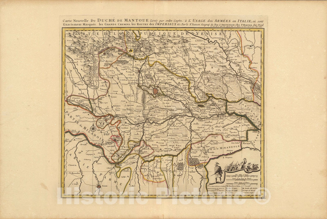 Historic Map : Lombardy (Italy)Carte Nouvelle du Duche de Mantoue. 1708 , Vintage Wall Art