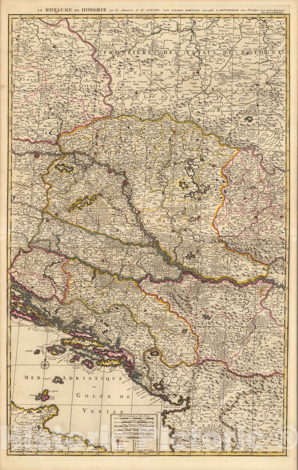 Historic Map : Hungary,Le Royaume de Hongrie. 1708 v2 , Vintage Wall Art