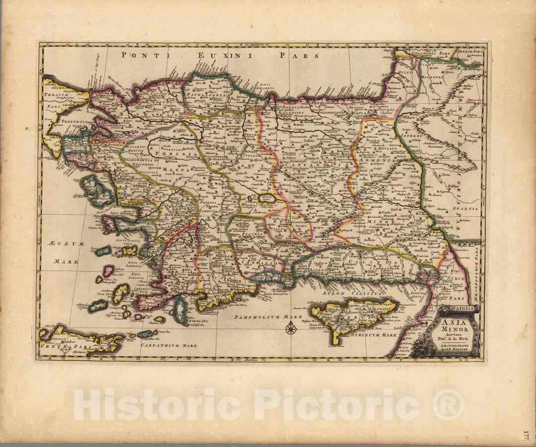 Historic Map : World Atlas Map, Asia Minor. 1708 - Vintage Wall Art