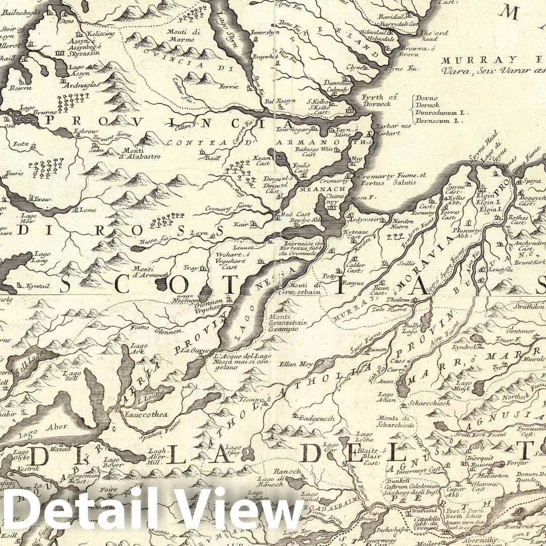 Historic Map : Scotland,Composite: Scotia, Parte Meridionale. Scotia parte settentrionale 1697 , Vintage Wall Art