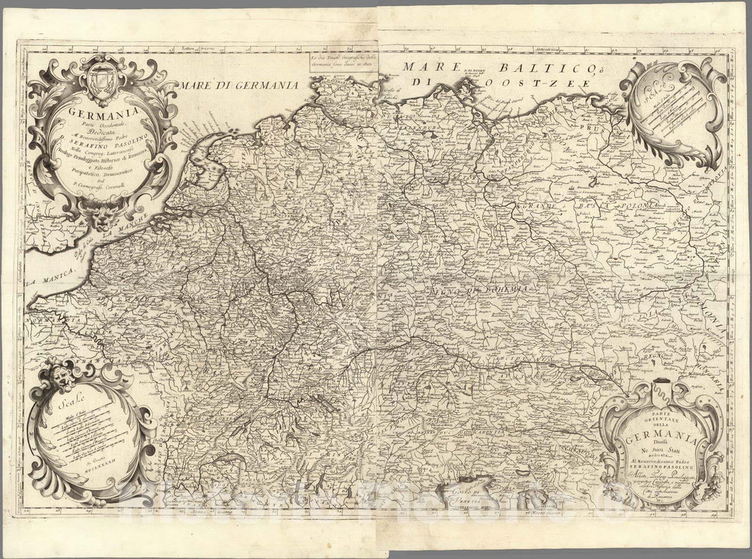 Historic Map : Europe, EasternComposite: Germania 1697 , Vintage Wall Art