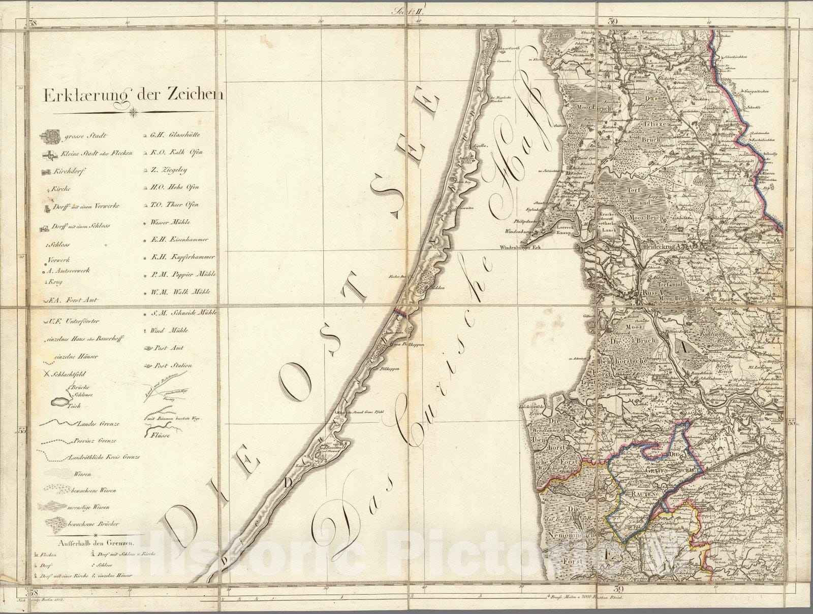 Historic Map : Prussia , Germany, Litthauen und Ost-Preussen. No. 2 1802 , Vintage Wall Art