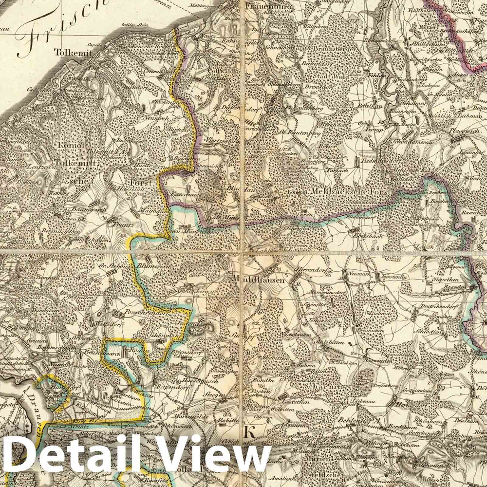 Historic Map : Prussia , Germany, Karte von Ost-Preussen nebst Preussisch Litthauen und West-Preussen. No. 10 1810 , Vintage Wall Art