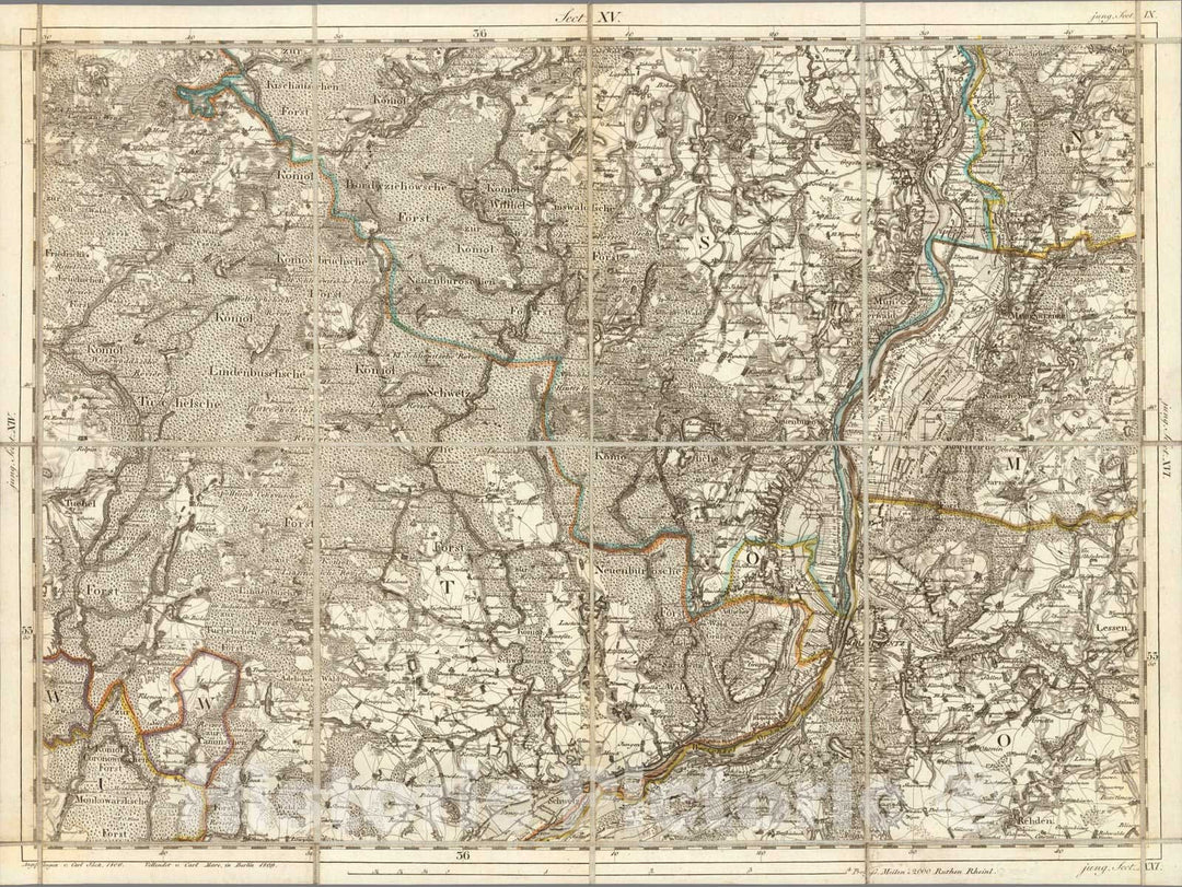 Historic Map : Prussia , Germany, Karte von Ost-Preussen nebst Preussisch Litthauen und West-Preussen. No.15 1809 , Vintage Wall Art