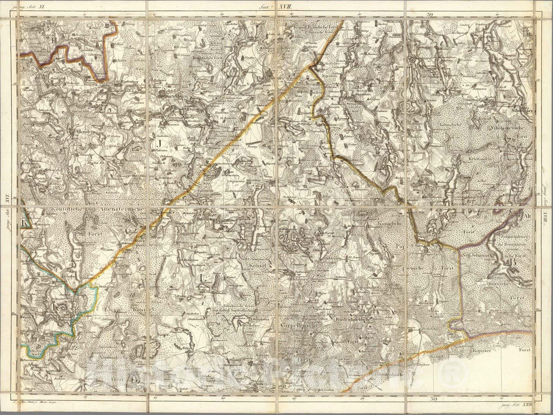 Historic Map : Prussia , Germany, Karte von Ost-Preussen nebst Preussisch Litthauen und West-Preussen. No.17 1810 , Vintage Wall Art