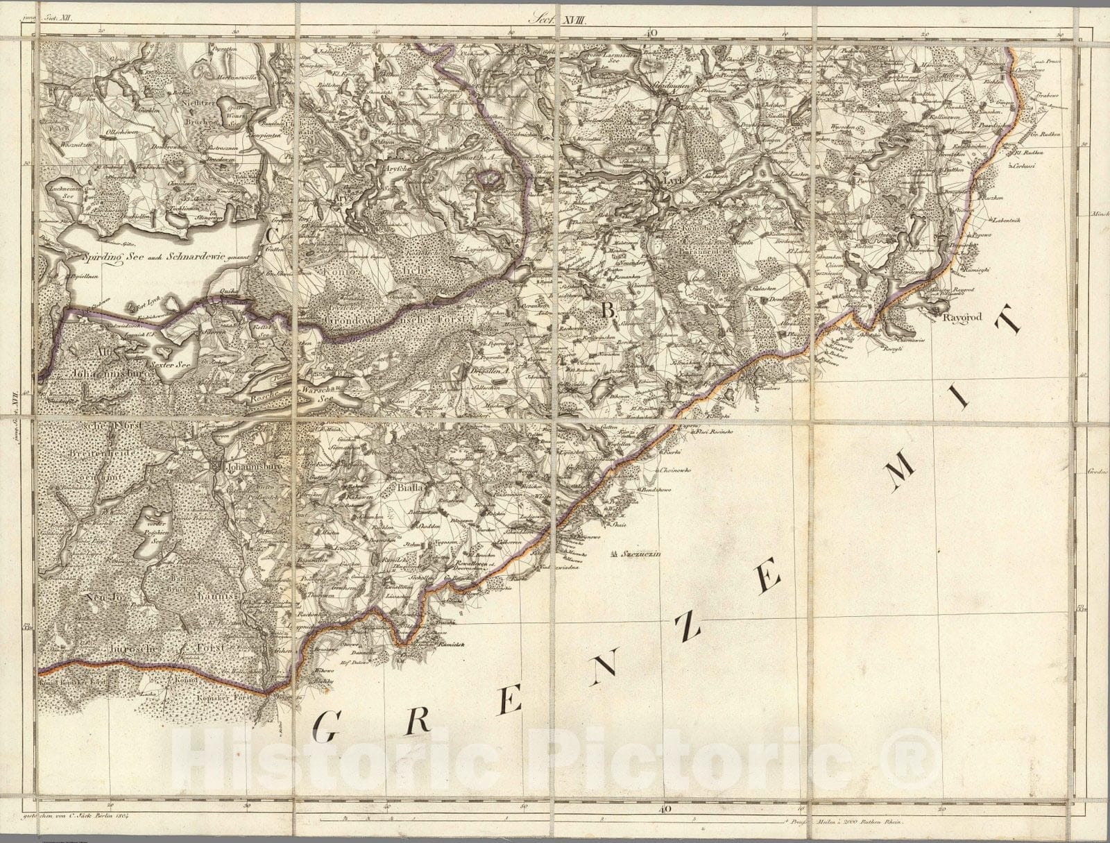 Historic Map : Prussia , Germany, Karte von Ost-Preussen nebst Preussisch Litthauen und West-Preussen. No.18 1804 , Vintage Wall Art