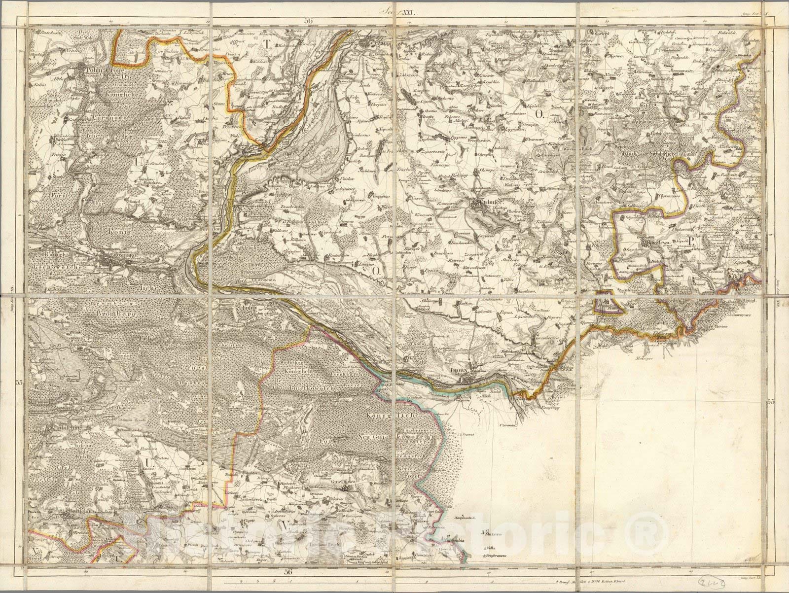 Historic Map : Prussia , Germany, Karte von Ost-Preussen nebst Preussisch Litthauen und West-Preussen. No.21 1810 , Vintage Wall Art