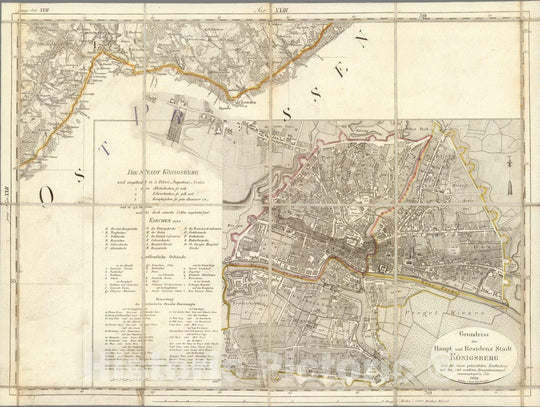 Historic Map : Prussia , Germany, Karte von Ost-Preussen nebst Preussisch Litthauen und West-Preussen. No.23 1809 , Vintage Wall Art