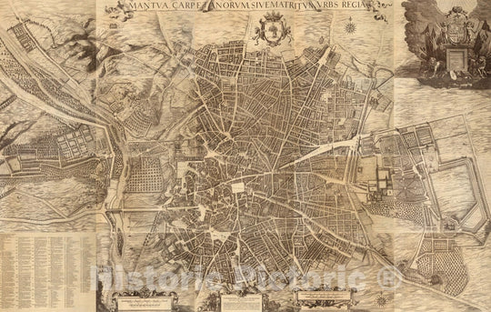 Historic Map : Spain , Madrid Spain, City Atlas Map, Composite: Topographia de la villa de Madrid 1656 , Vintage Wall Art