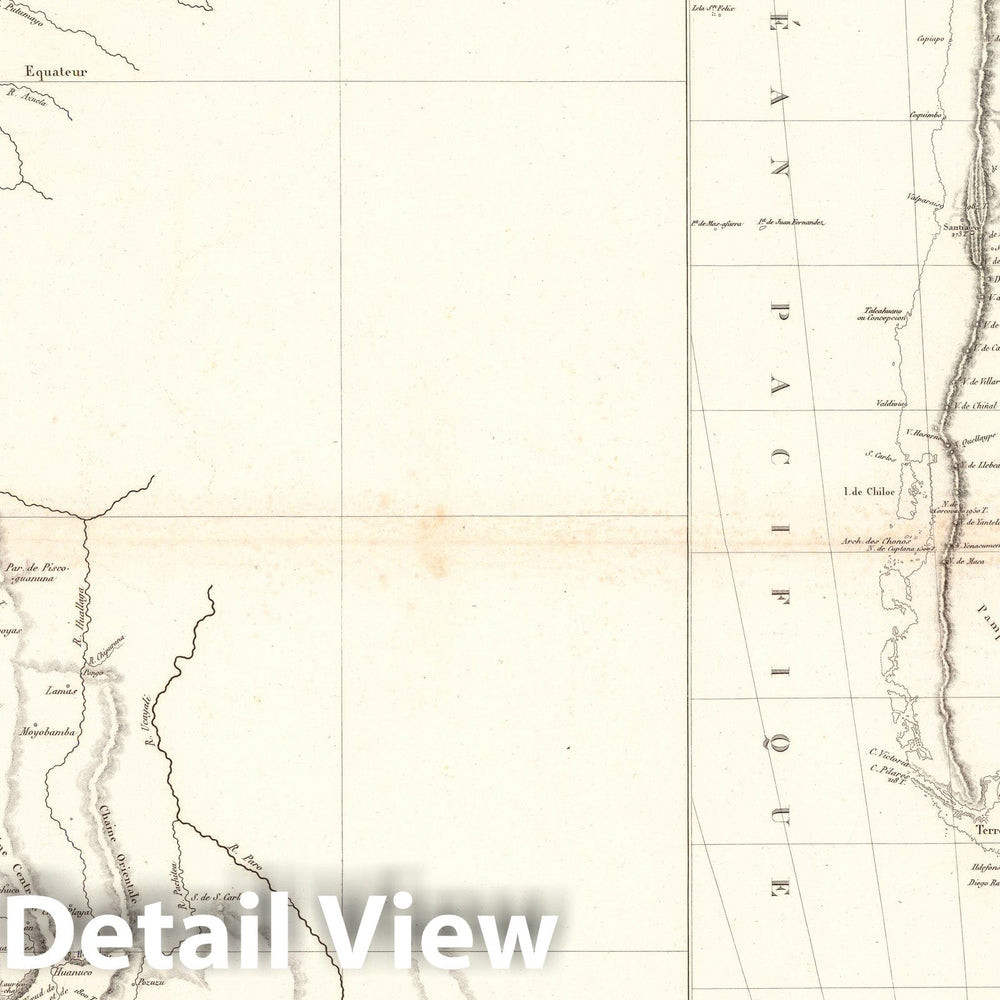 Historic Map : Chile, Andes Exploration Book, V. Esquisse hypsometrique des noeuds de montagnes et des ramifications de la Cordillere des Andes. 1831 , Vintage Wall Art