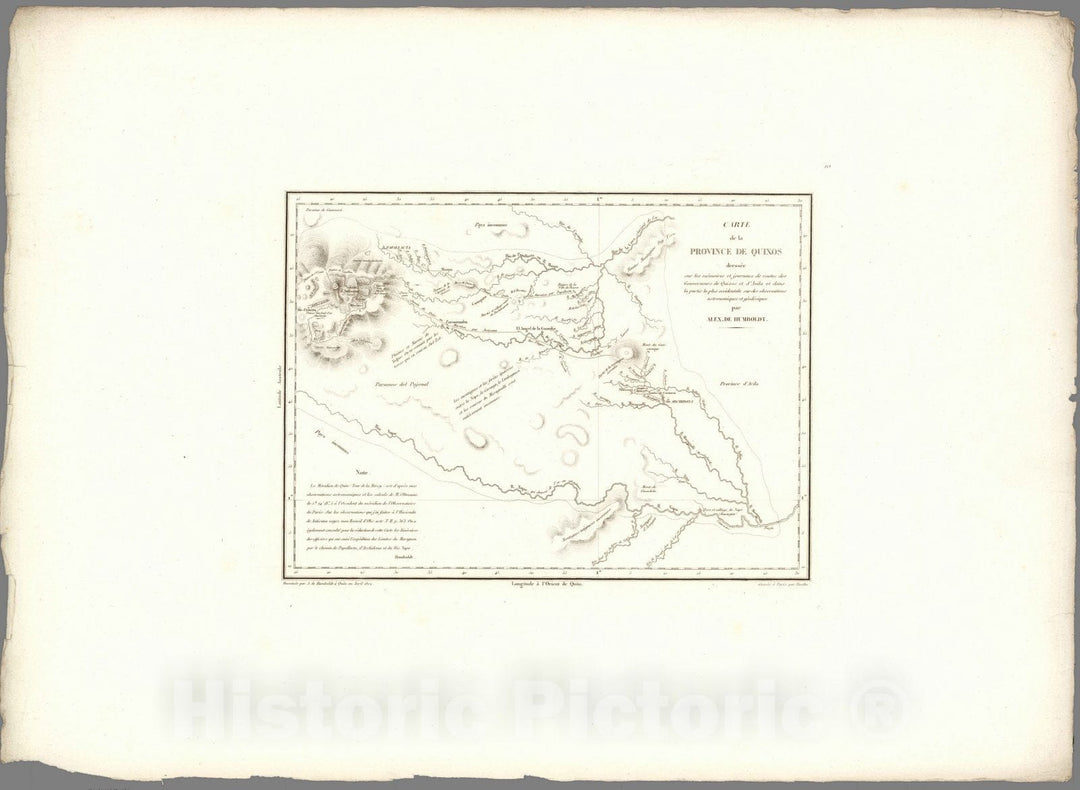 Historic Map : Napo River (Ecuador) Exploration Book, X. Carte de la province de Quixos entre le Rio Napo et le dome trachytique d'Antisana. 1802 , Vintage Wall Art