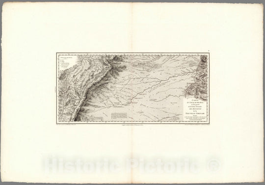 Historic Map : Meta River (Colombia and Venezuela)Cours du Rio Meta et d'une partie de la chaine de montagnes de la Nouvelle-Granade. 1813 , Vintage Wall Art