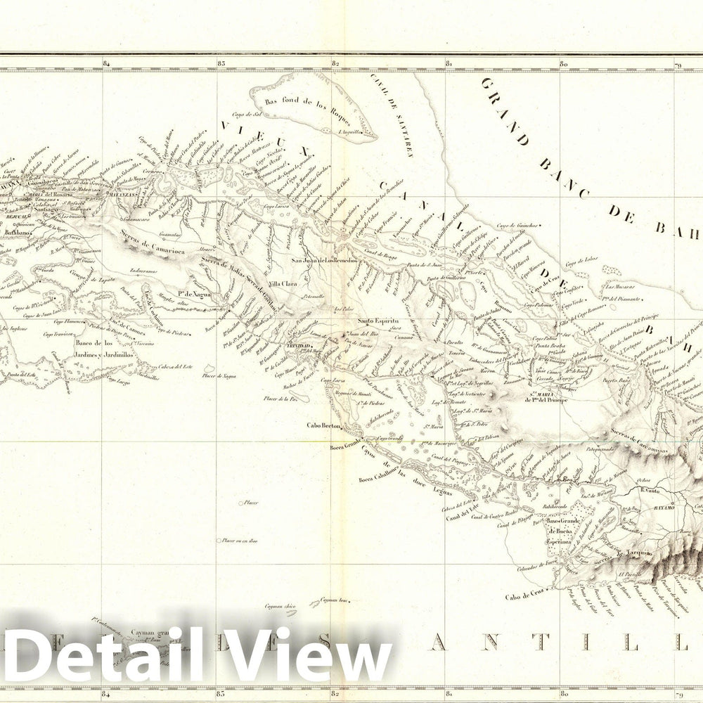 Historic Map : Cuba , Havana (Cuba), Exploration Book, XXIII. Carte de l'ile de Cuba, tirage de 1826. 1826 , Vintage Wall Art