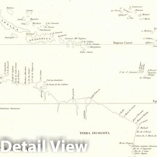 Historic Map : Caribbean, Atlantic Exploration Book, XXXVII. Tabula Terre Nove. Depromta eae ed. Geographiae Ptolemaei Argentor. 1513, in folio. 1834 , Vintage Wall Art