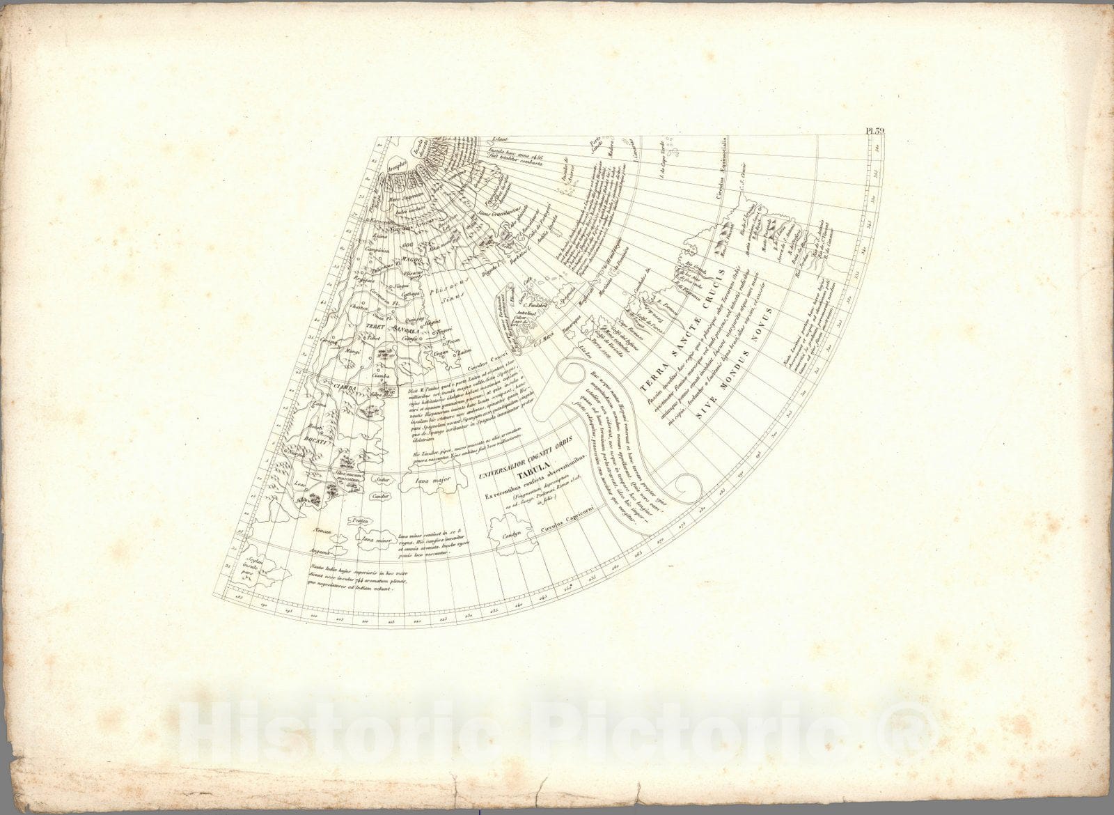 Historic Map : Caribbean, West Indies Exploration Book, XXXIX. Universalior Cogniti Orbis Tabula ex. ed. Geographiae Ptolemaei, Romae 1508. 1834 , Vintage Wall Art