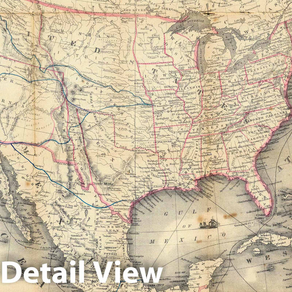 Historic Map : Map of The United States The British Provinces Mexico &c, 1849 - Vintage Wall Art